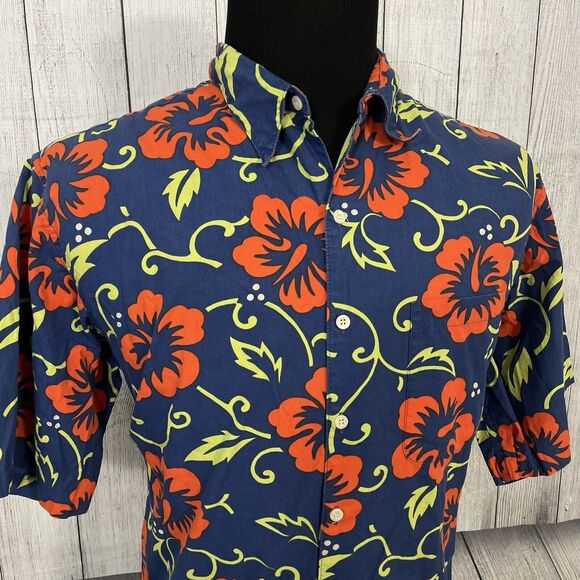 Phil Edwards Reyn Spooner Men's XL Blue Cotton Button-Front Hawaiian Shirt - Picture 3 of 5